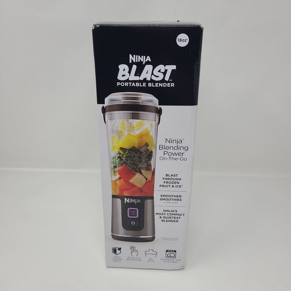 Ninja Blast BC151BK Black Dishwasher Safe On-The-Go Portable Blender 18 Oz
